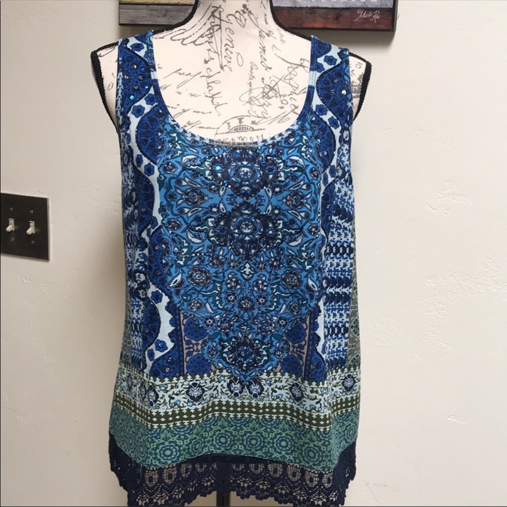 BILA Women’s Sleeveless Top with Sequins. Size L